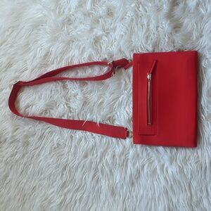 Rothy's Retired Dual Zip Crossbody Purse in Bright Poppy